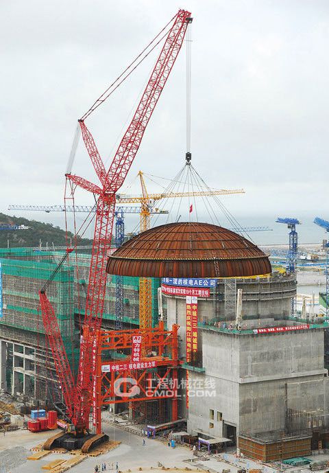 福清核电4号机组安全壳穹顶吊装作业