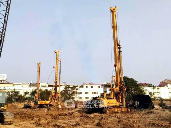 徐工旋挖钻机群于柬埔寨工民建市场显威力