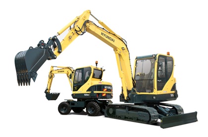 R55i型履带式挖掘机和R55Wi型轮式挖掘机