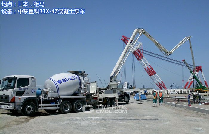 1、中联重科33X-4Z混凝土泵车在日本相马